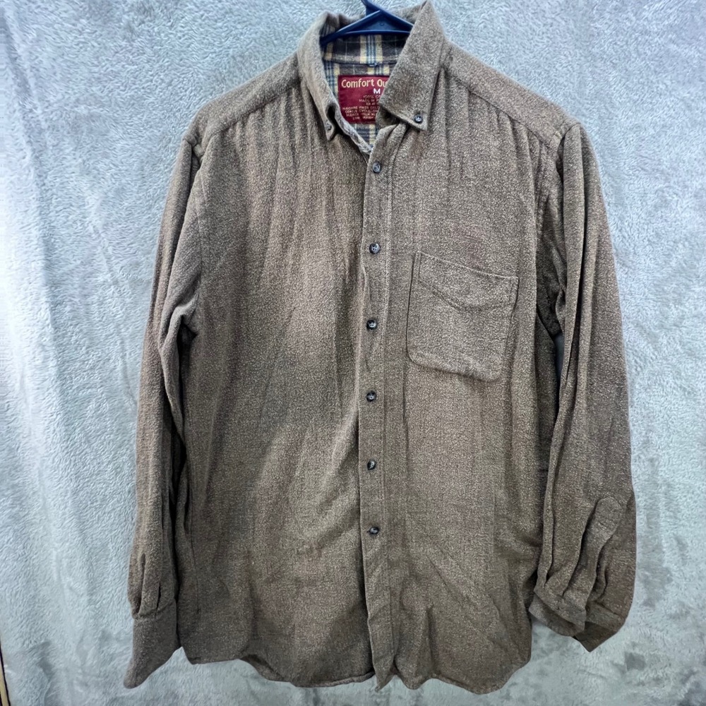 Comfort Outfitter Mens M Brown Herringbone Cotton Workweear Rustic Layering‎